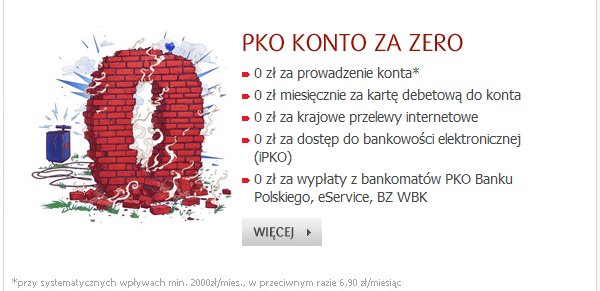 PKO Konto za zero
